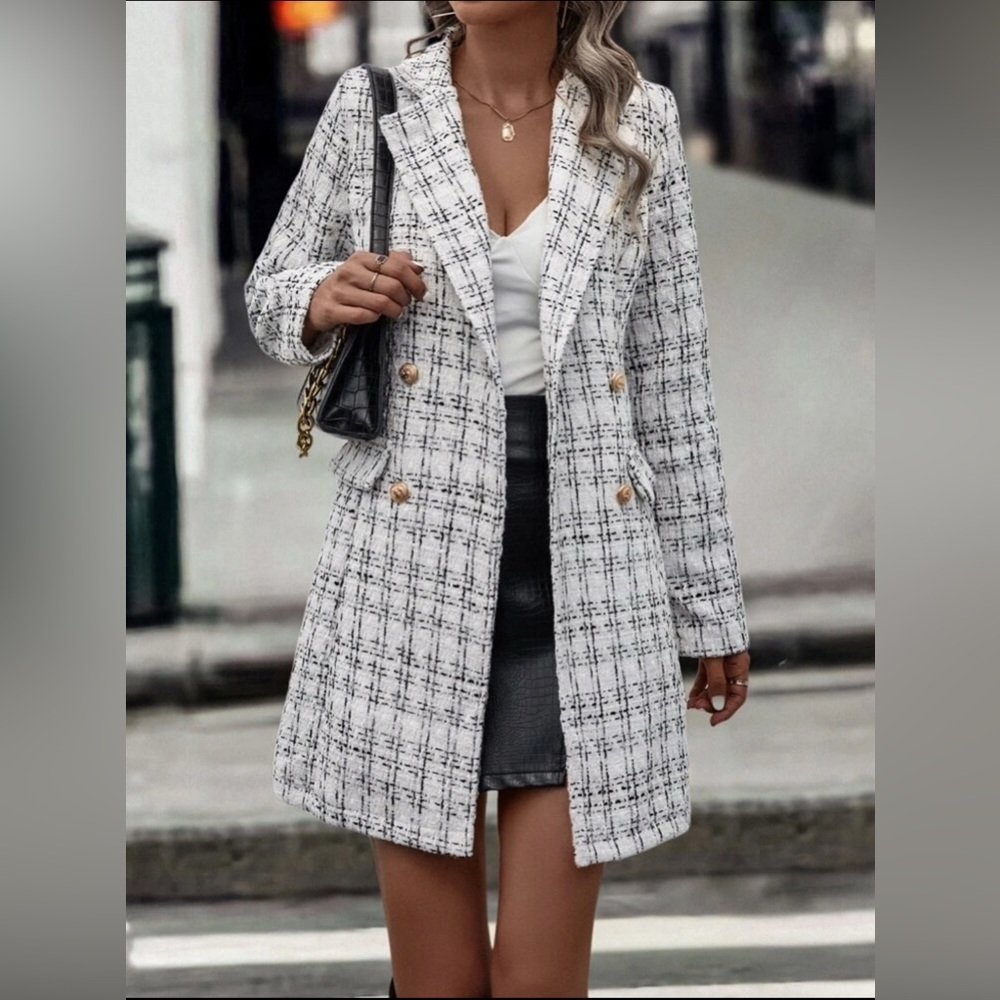 Plaid Pattern Coat - image 1
